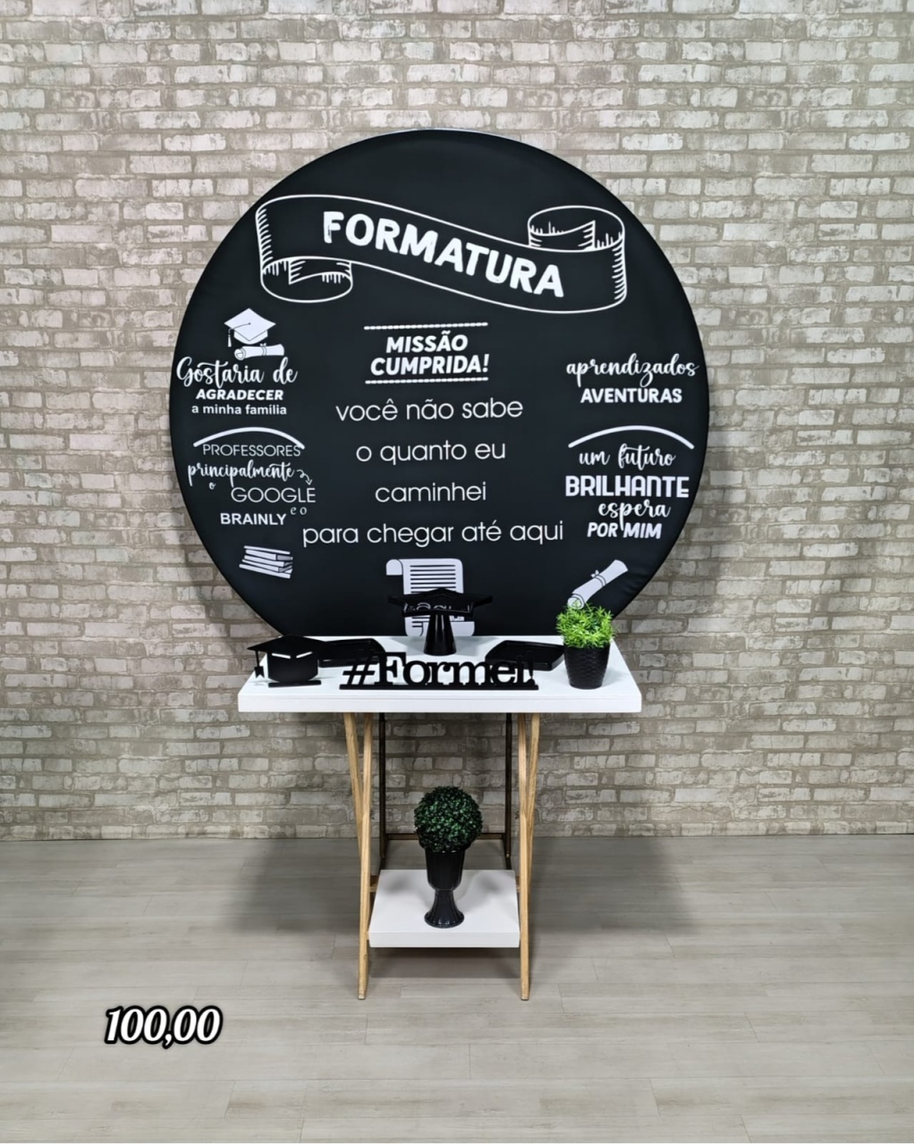 Formatura 12 Preto Com Branco (Mesa Cavalete) - Bn Decorações 