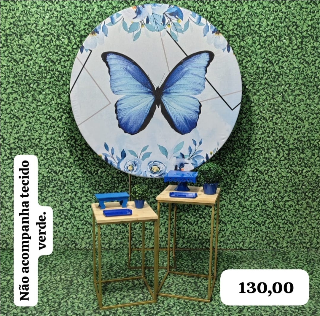Borboleta Branco Com Azul (Celebre Com 2 Mesas) - Bn Decorações 