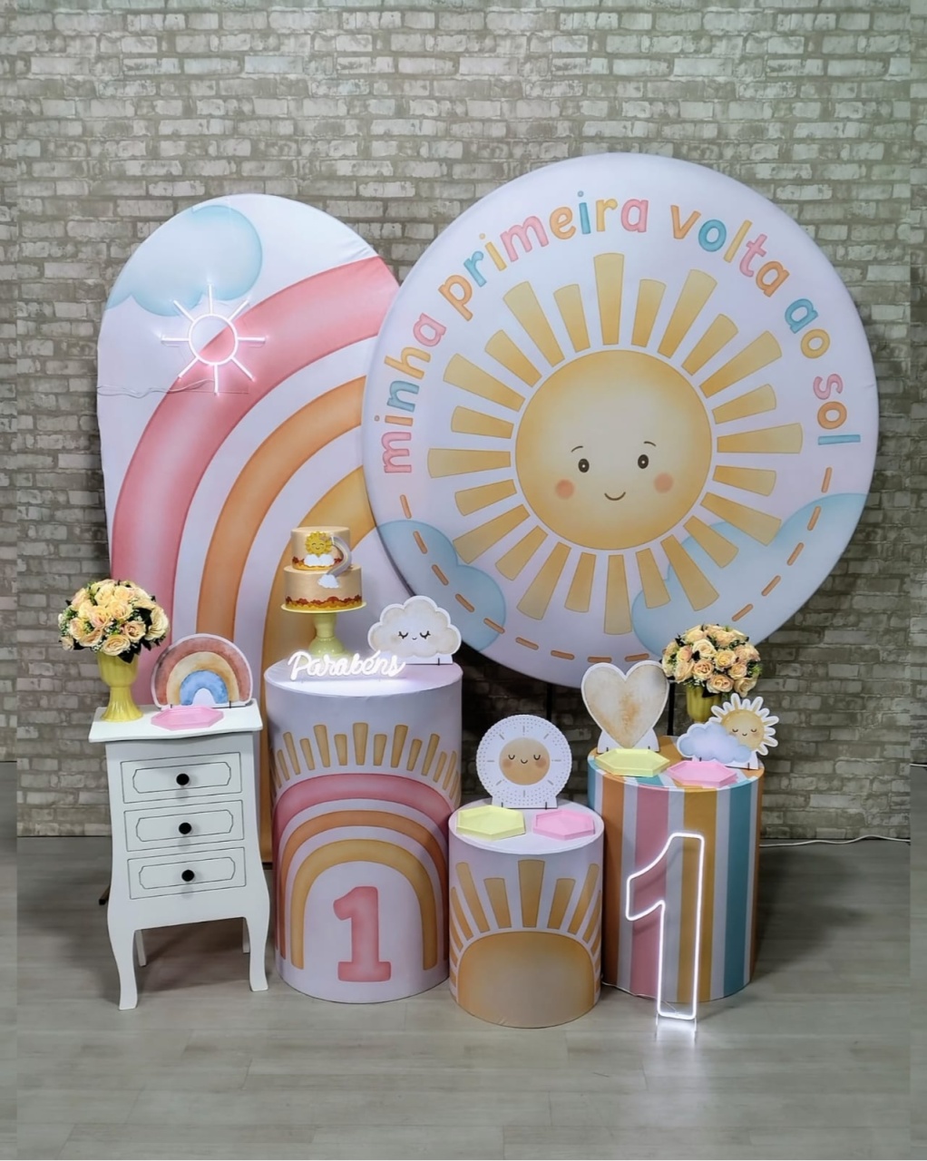 Minha Primeira Volta Ao Sol (Composição) -Com 3- Peças de Led- 1 * - Bn Decorações 