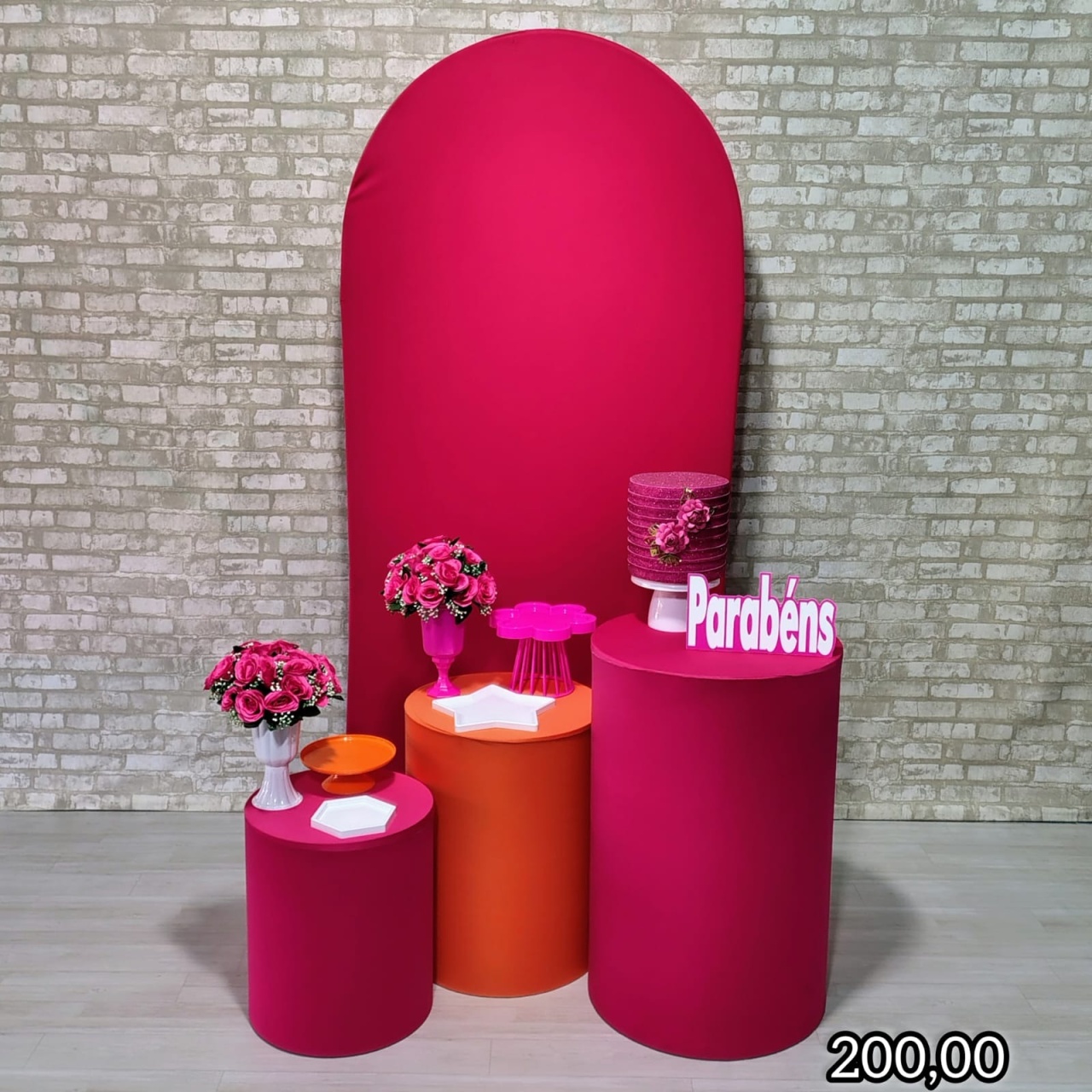 Romano Rosa Pink / Laranja  (Festejar) 44 * - Bn Decorações 