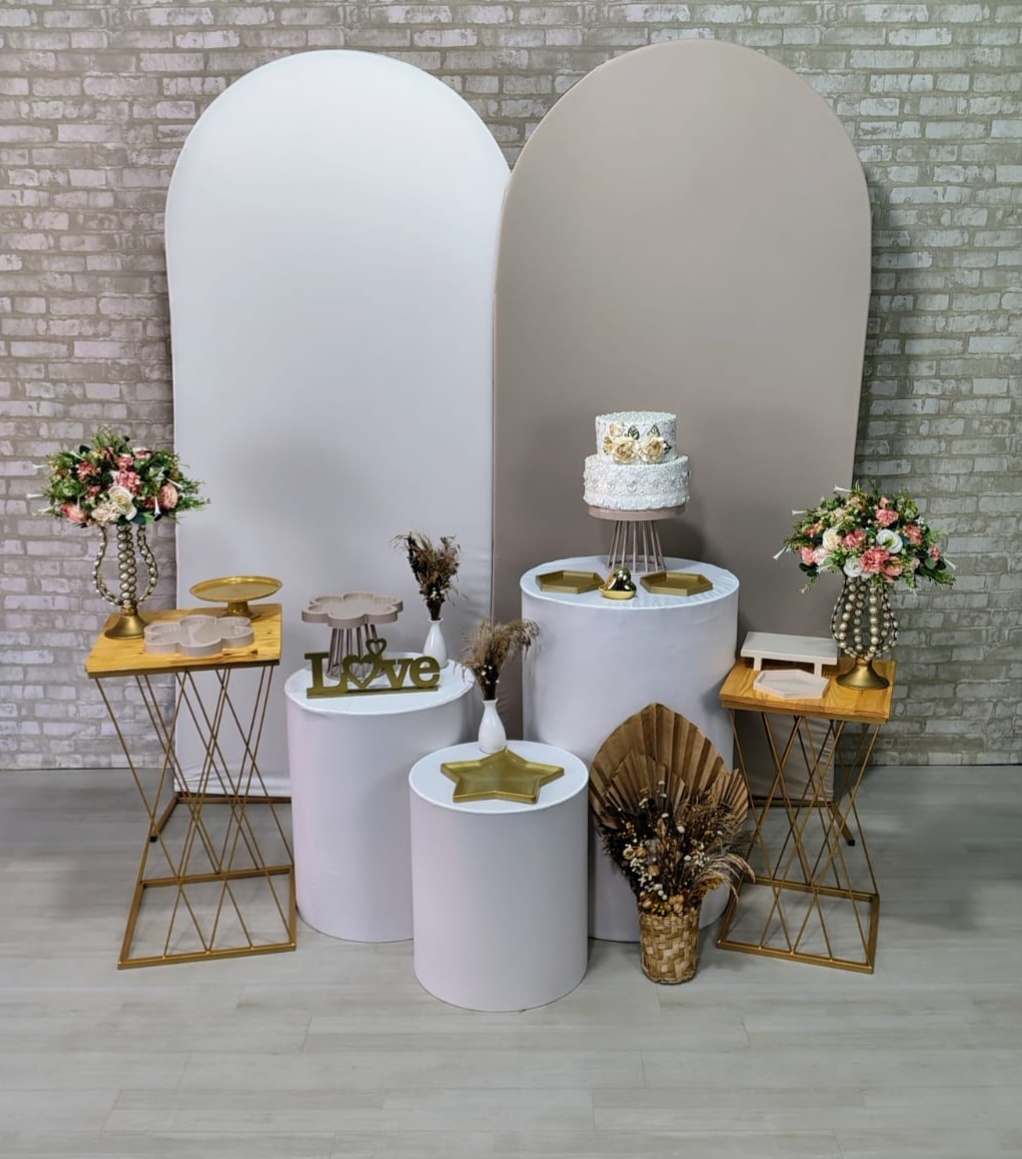 Casamento Bege Com Off White (Composição) * 2 Painéis Romano  - Bn Decorações 