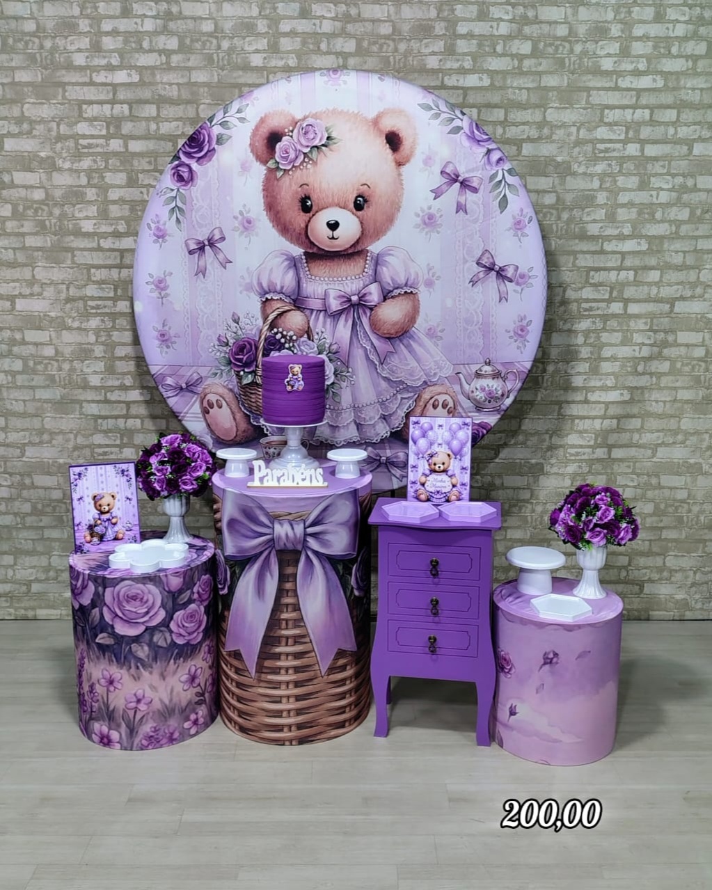 Ursa Lilás (Festejar) * - Bn Decorações 