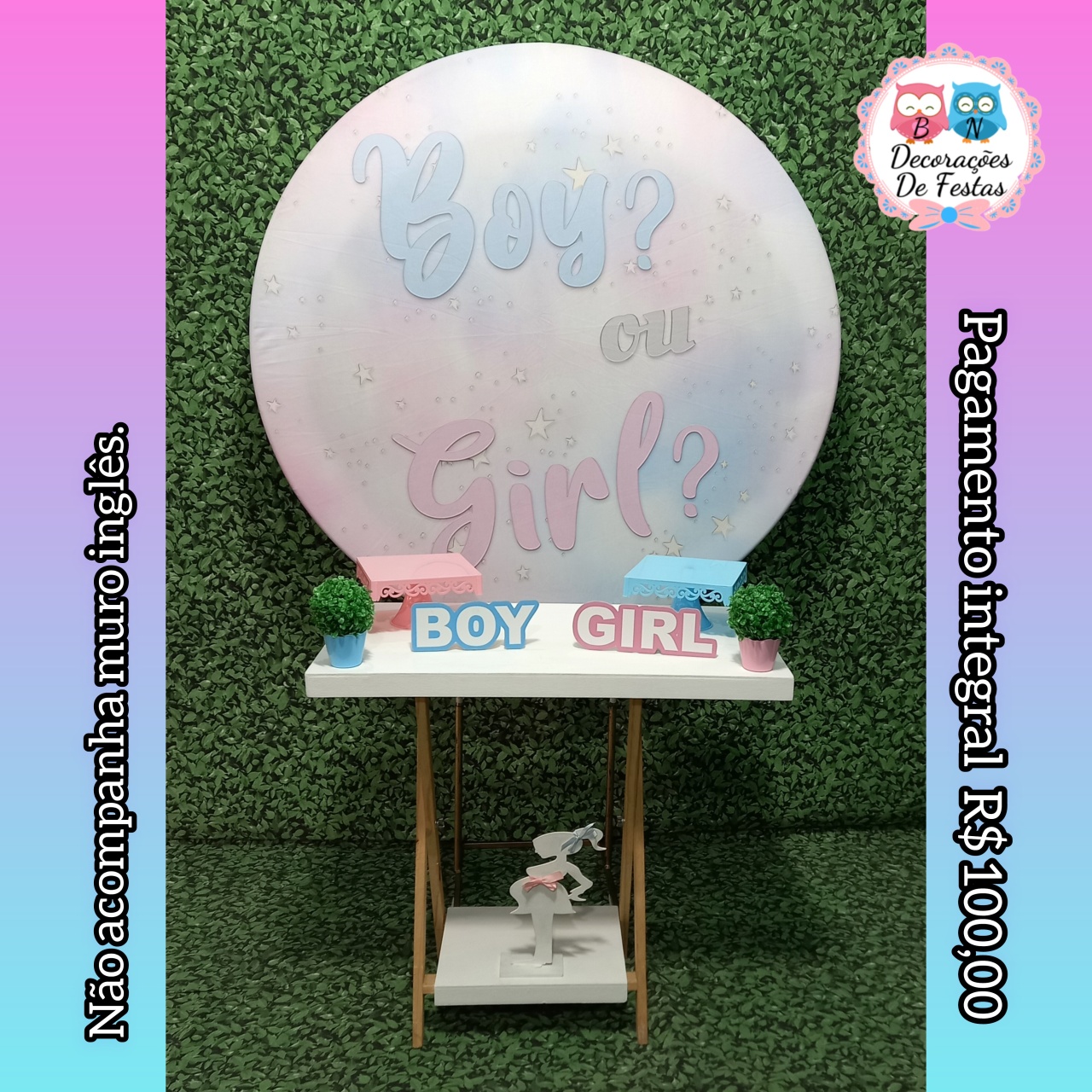 Chá Revelação Chá Boy Girl (Promoção Mesa Cavalete) * - Bn Decorações 