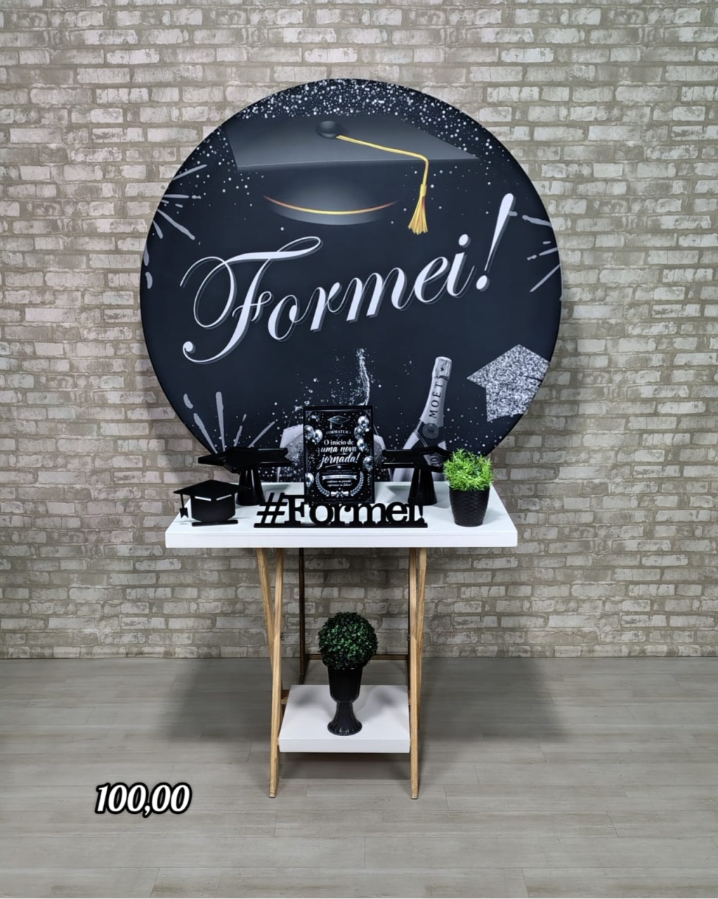 Formatura 13 Preto Com Prata (Mesa Cavalete) - Bn Decorações 