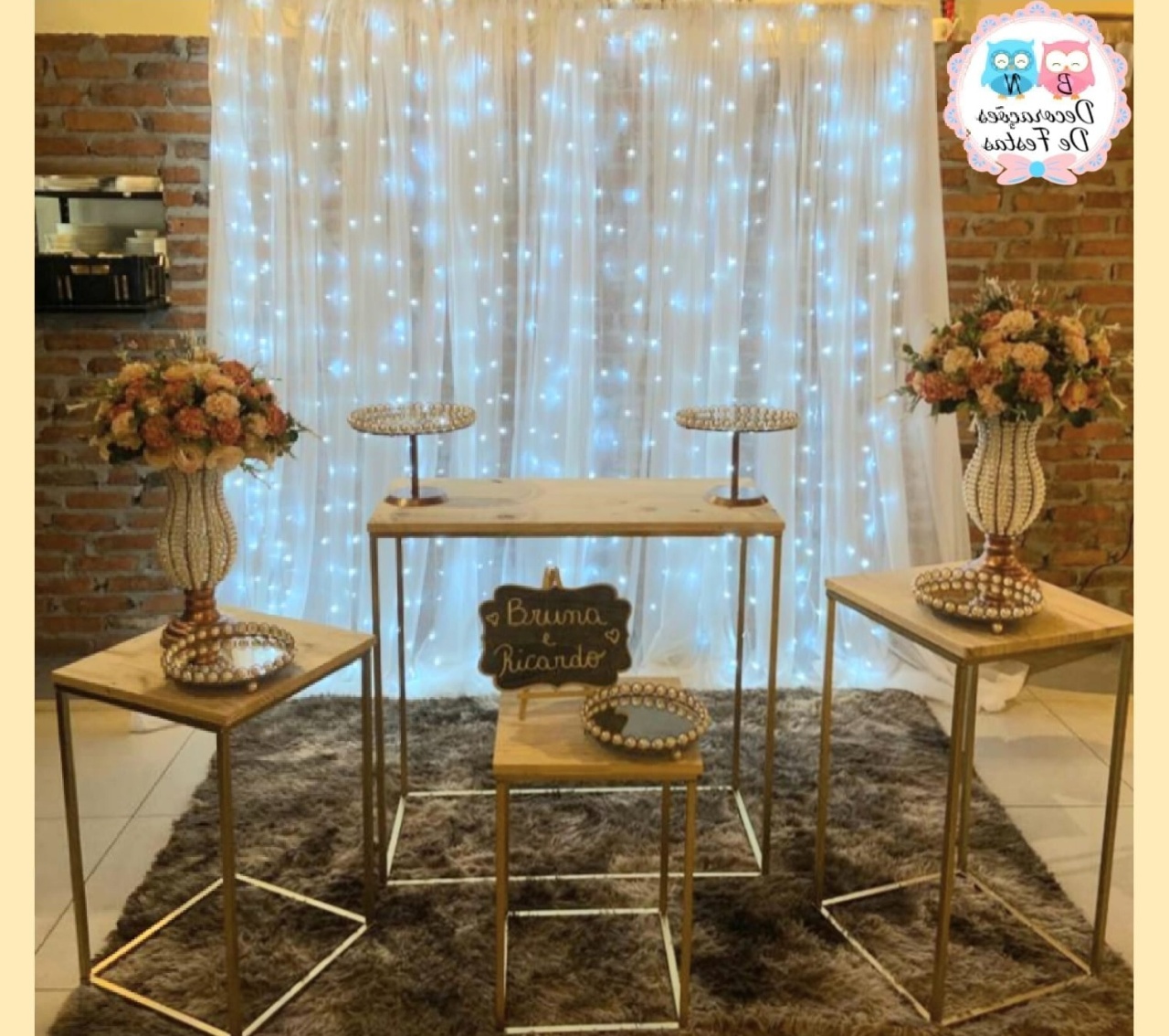 Casamento Composição Com Cortinas   - Bn Decorações 
