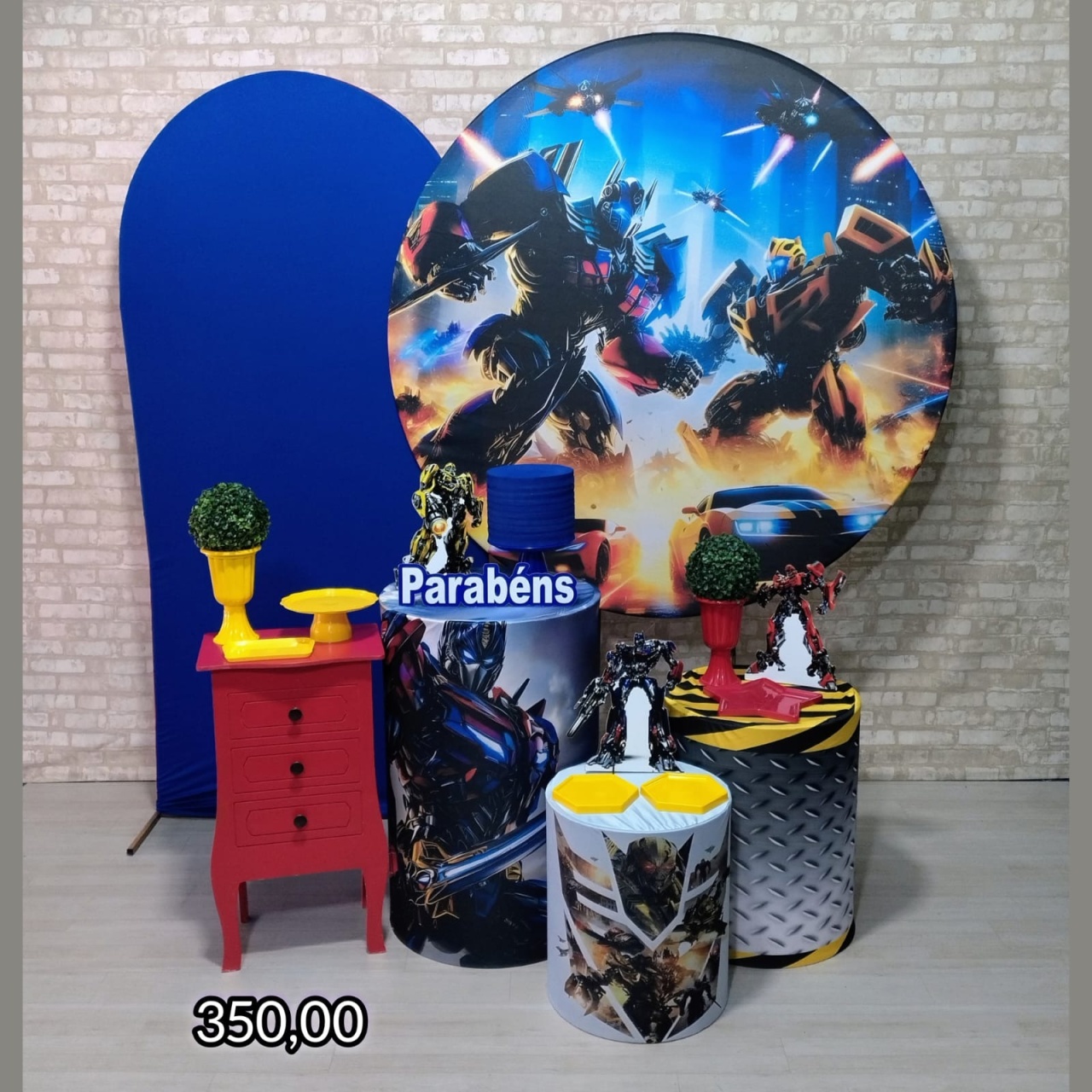 Transformers (Premium) Painel Romano Azul * - Bn Decorações 