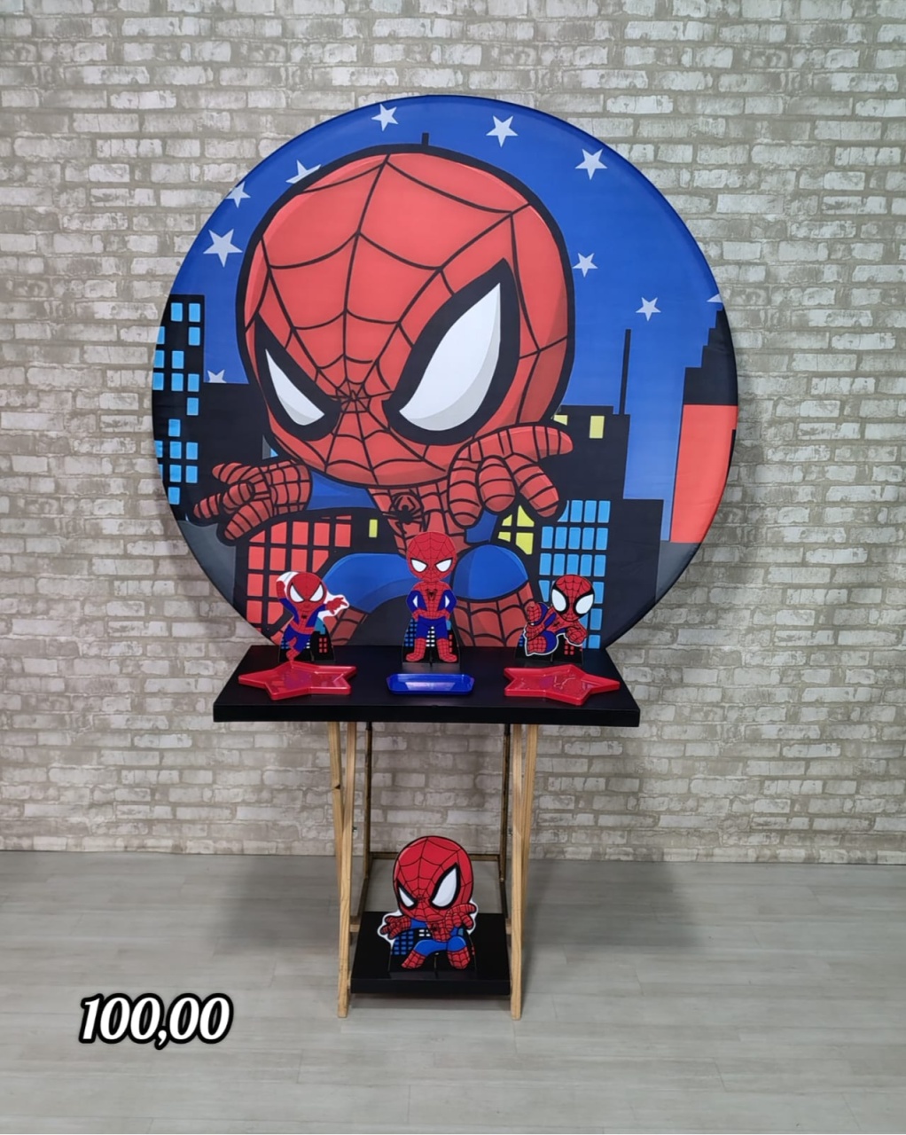 Homem Aranha Cute (Mesa Cavalete Preta) * - Bn Decorações 