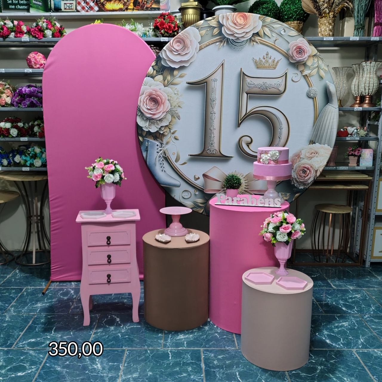 15 Anos Rosa (Premium) *  - Bn Decorações 