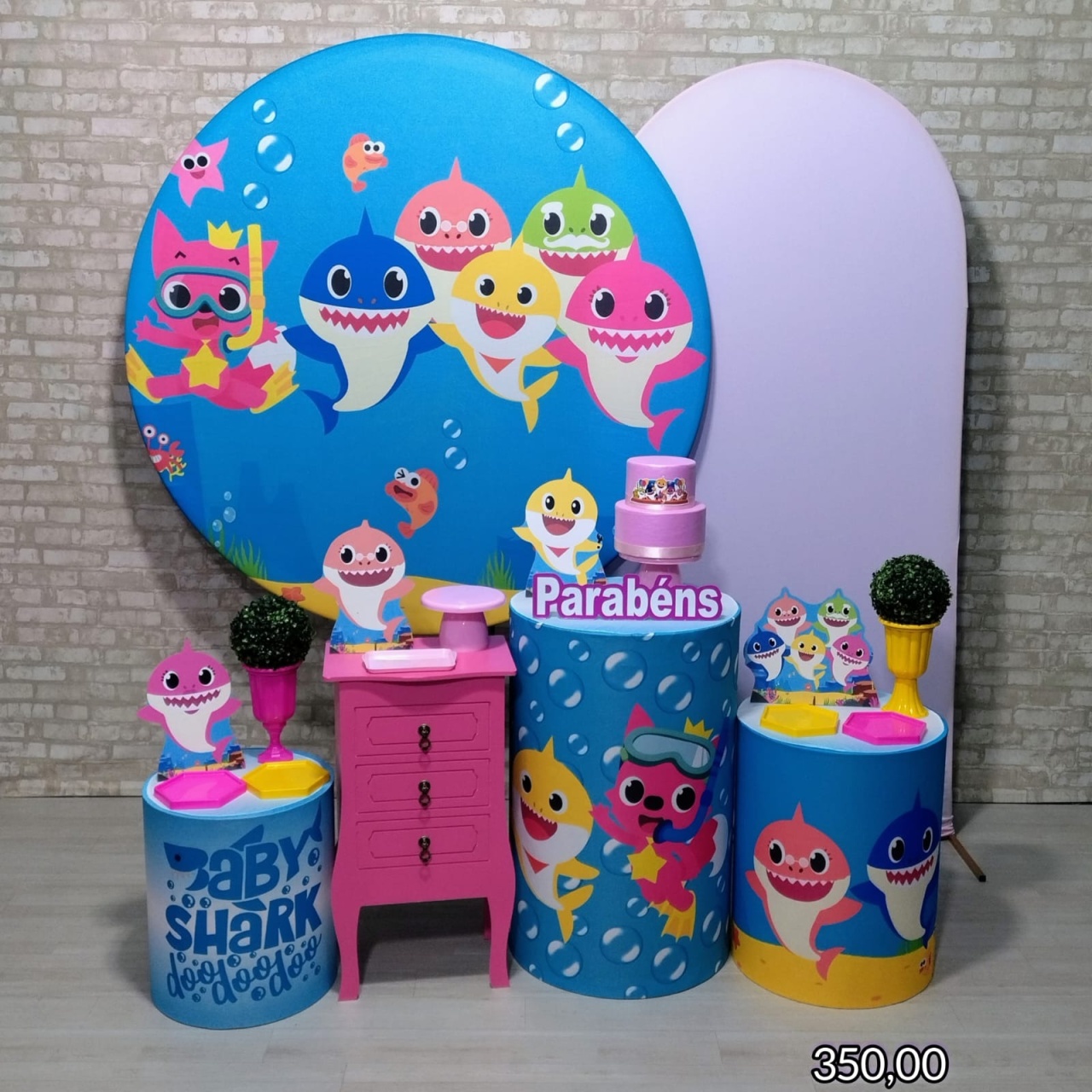 Baby Shark (Premium) Menina * - Bn Decorações 