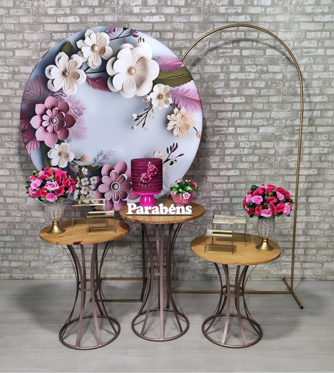 Rosa 3D (Composição) 2 * - Bn Decorações 