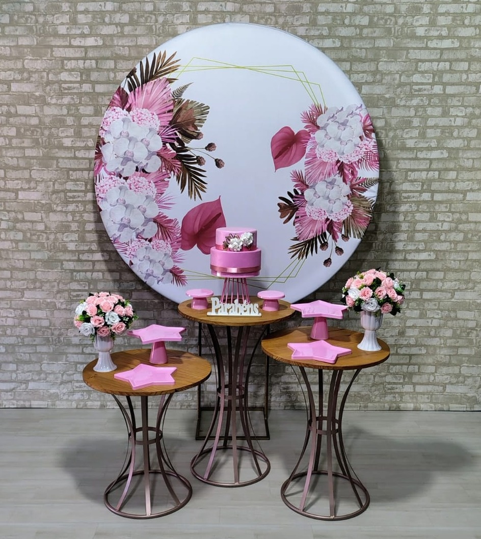 Coleção Essência Lançamento (Painel Branco Com Rosas) * - Bn Decorações 