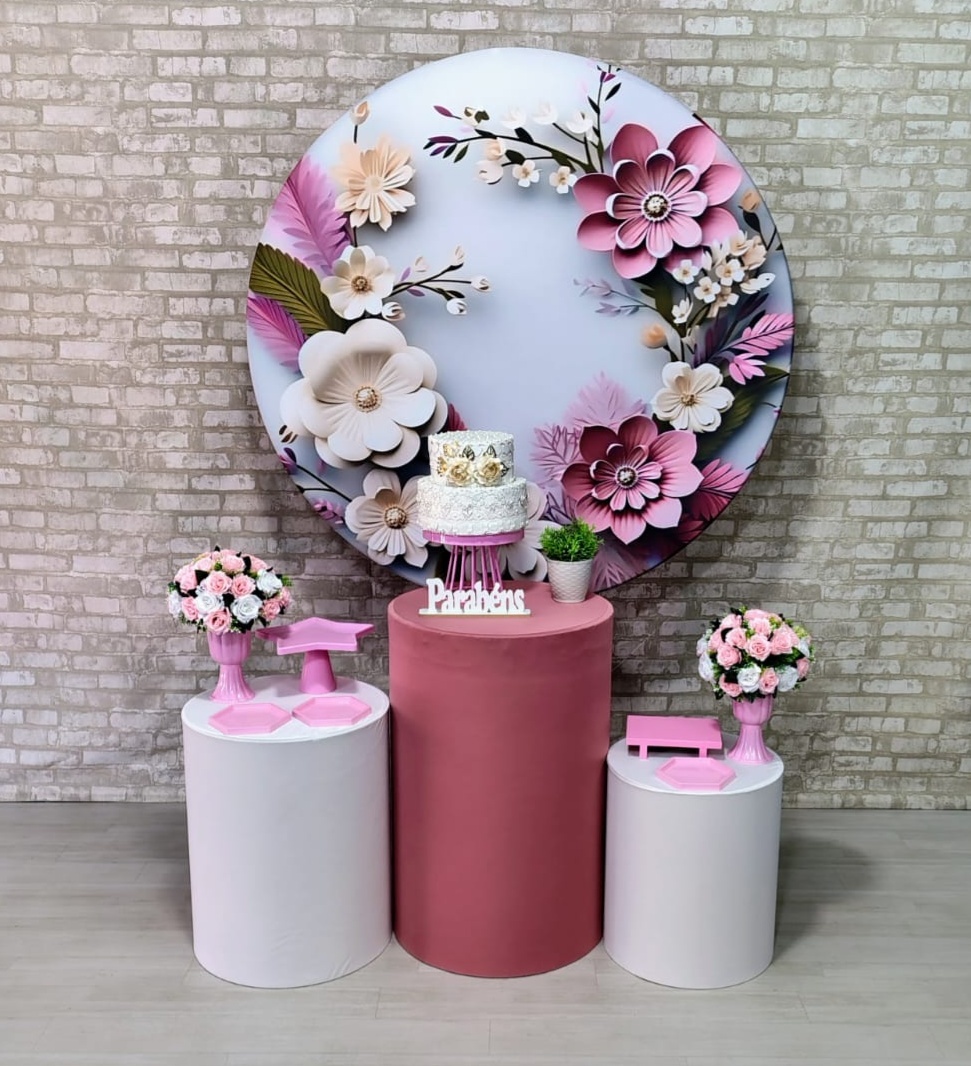 Painel 3D Rosa (Encanto) * - Bn Decorações 