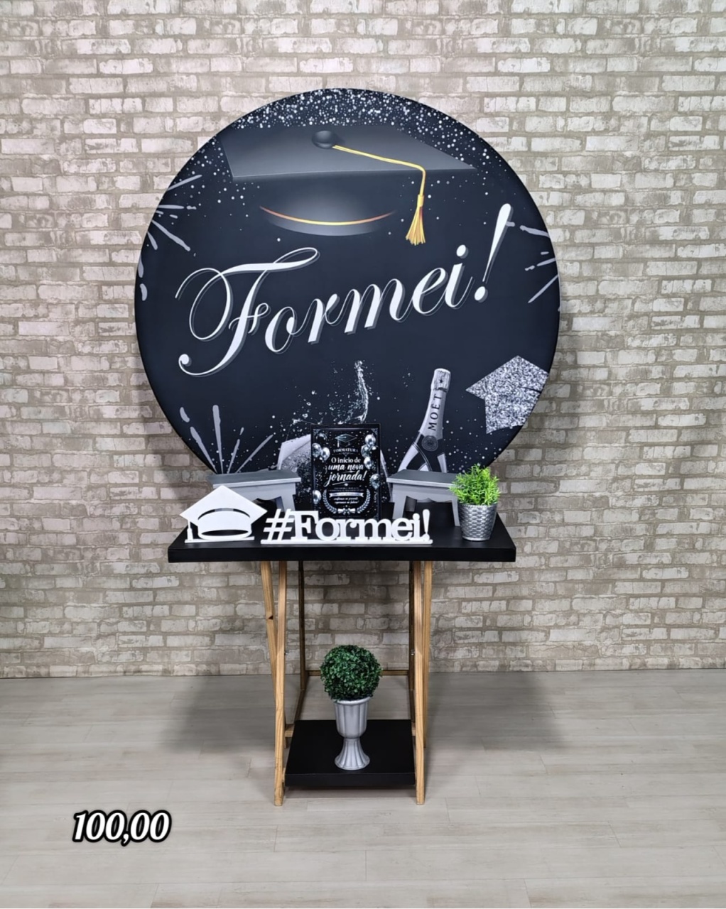 Formatura 14 Preto Com Prata (Mesa Cavalete) - Bn Decorações 