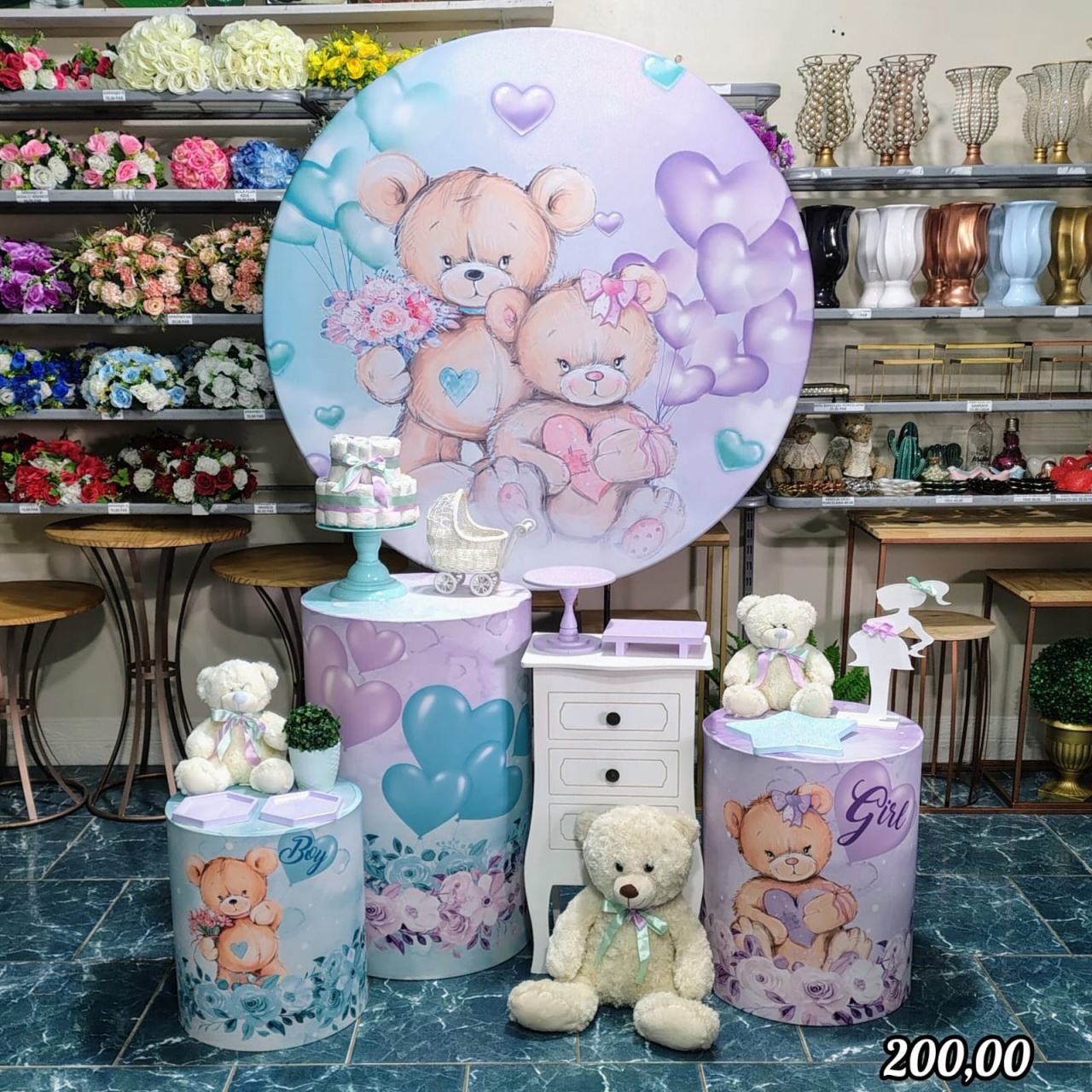 Chá Revelação Lilás Com Verde (Festejar) * - Bn Decorações 