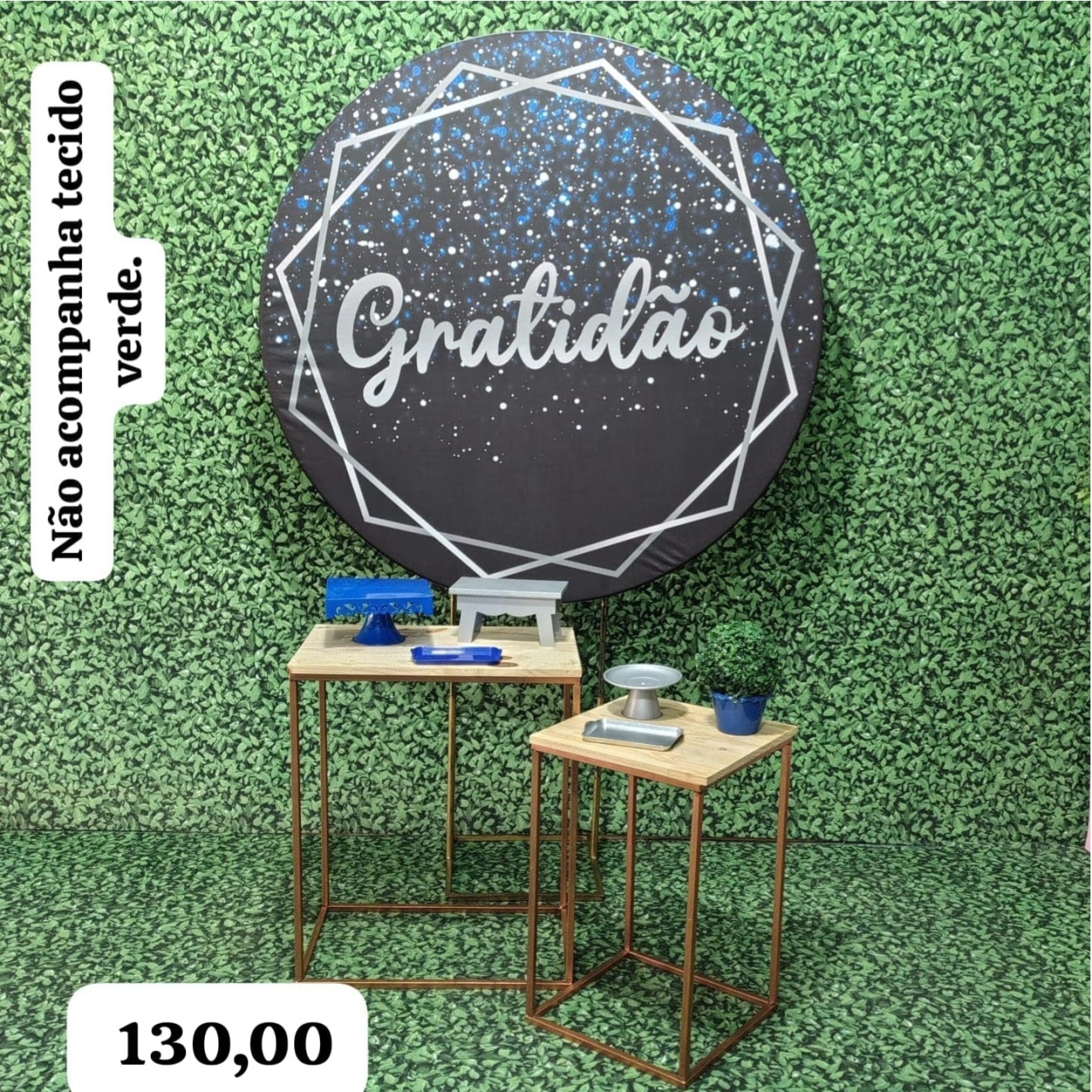 Gratidão Preto Com Prata (Celebre Com 2 Mesas) - Bn Decorações 