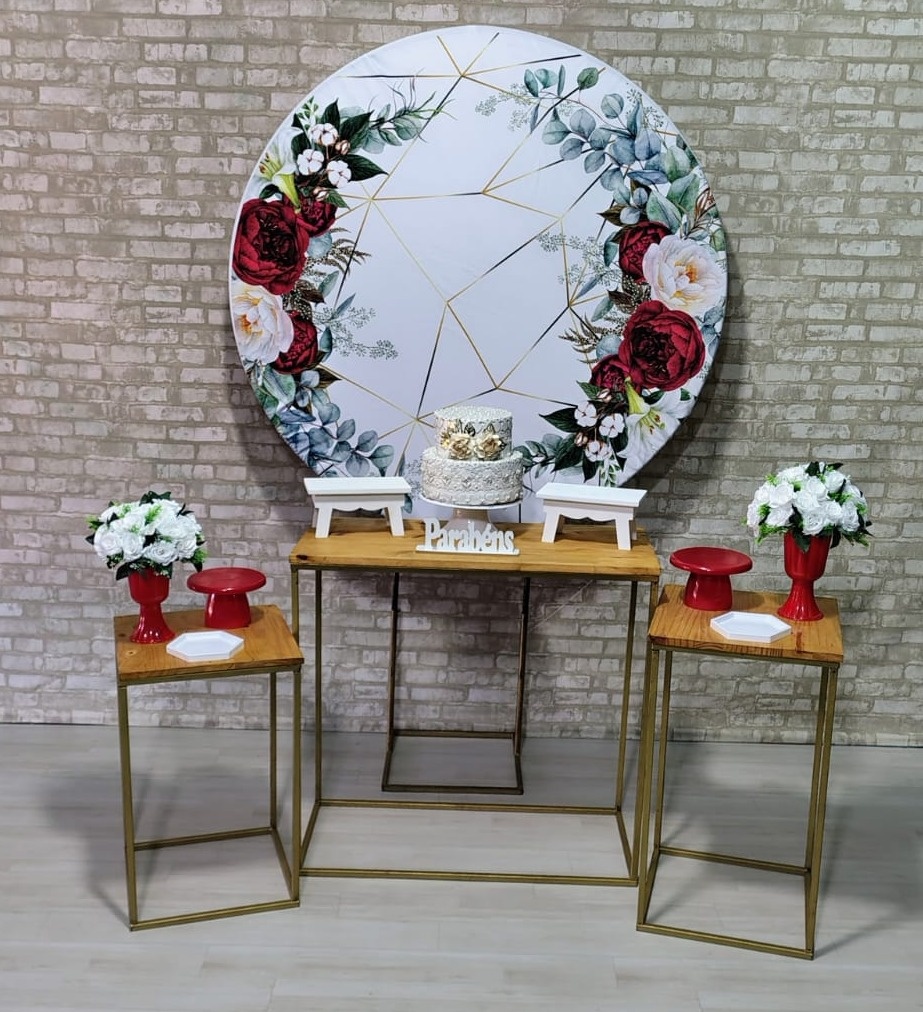Coleção Essência Lançamento(Painel Branco Com Flores Vermelha) * - Bn Decorações 