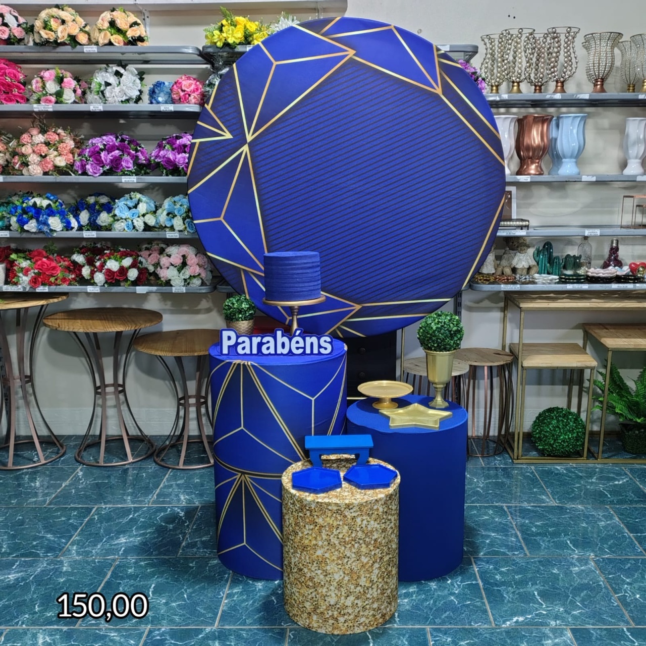 Azul Com Dourado (Encanto) * - Bn Decorações 
