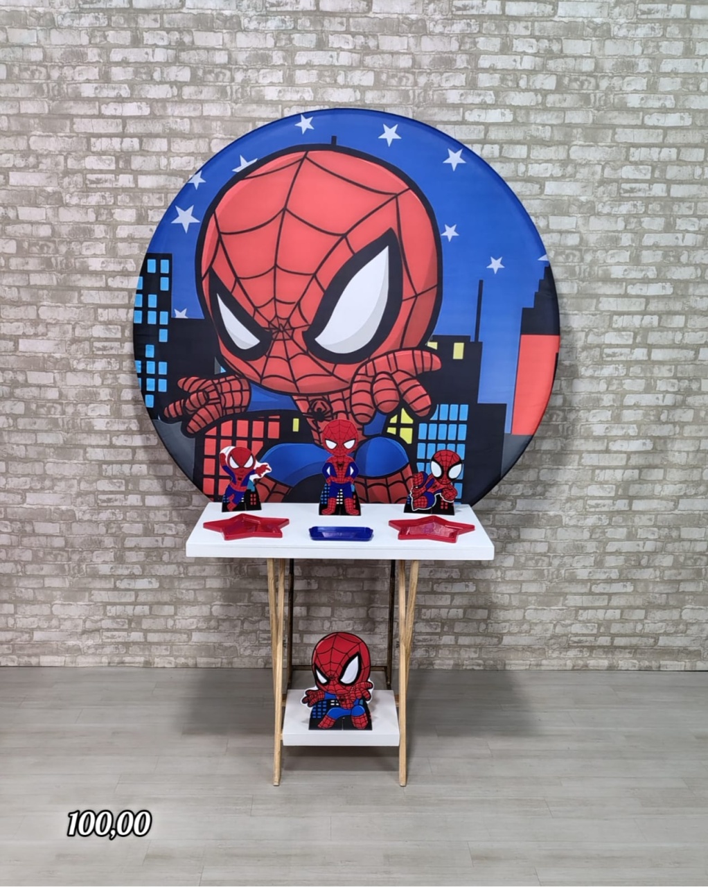 Homem Aranha Cute (Mesa Cavalete Branca) * - Bn Decorações 