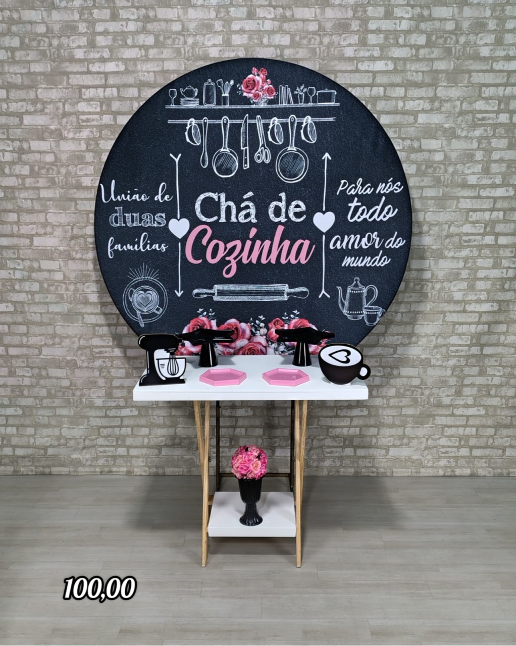Chá de Cozinha Painel Preto (Mesa Cavalete) * - Bn Decorações 