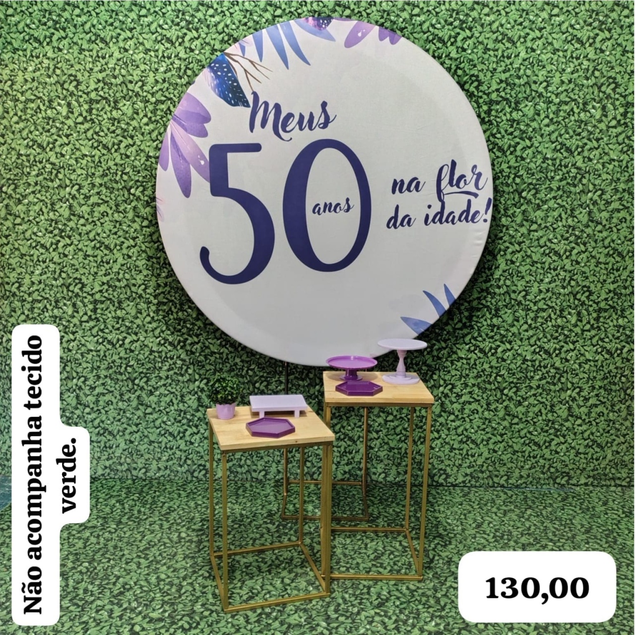 50 Anos Branco Com Lilás (Celebre Com 2 Mesas) - Bn Decorações 