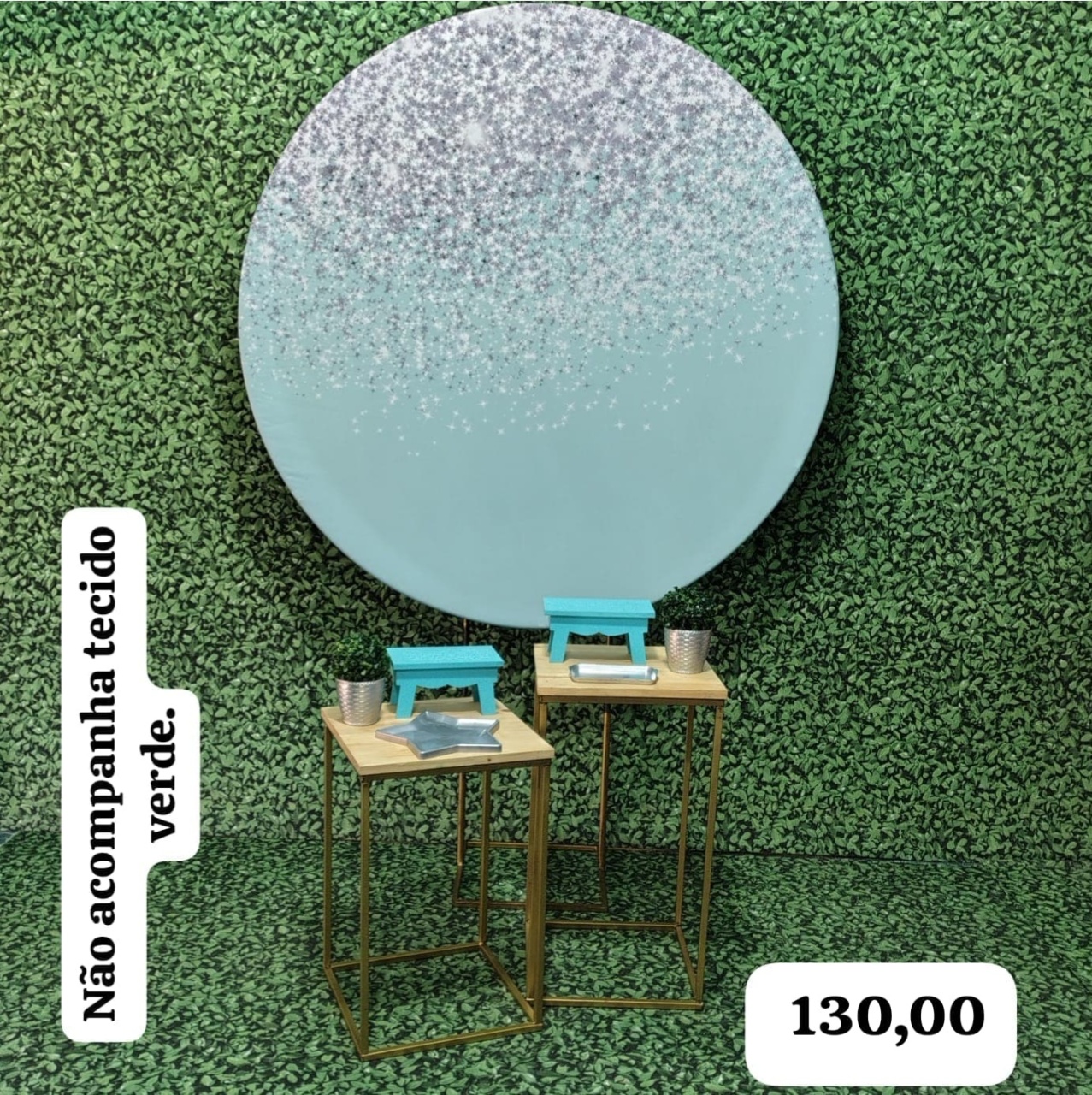 Verde Tiffany Com Prata (Celebre Com 2 Mesas) - Bn Decorações 