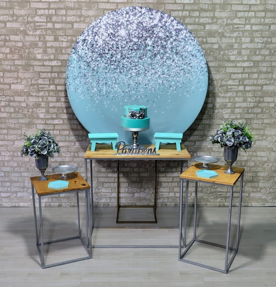 Coleção Essência Lançamento (Painel Tiffany Com Prata Glitter) * - Bn Decorações 