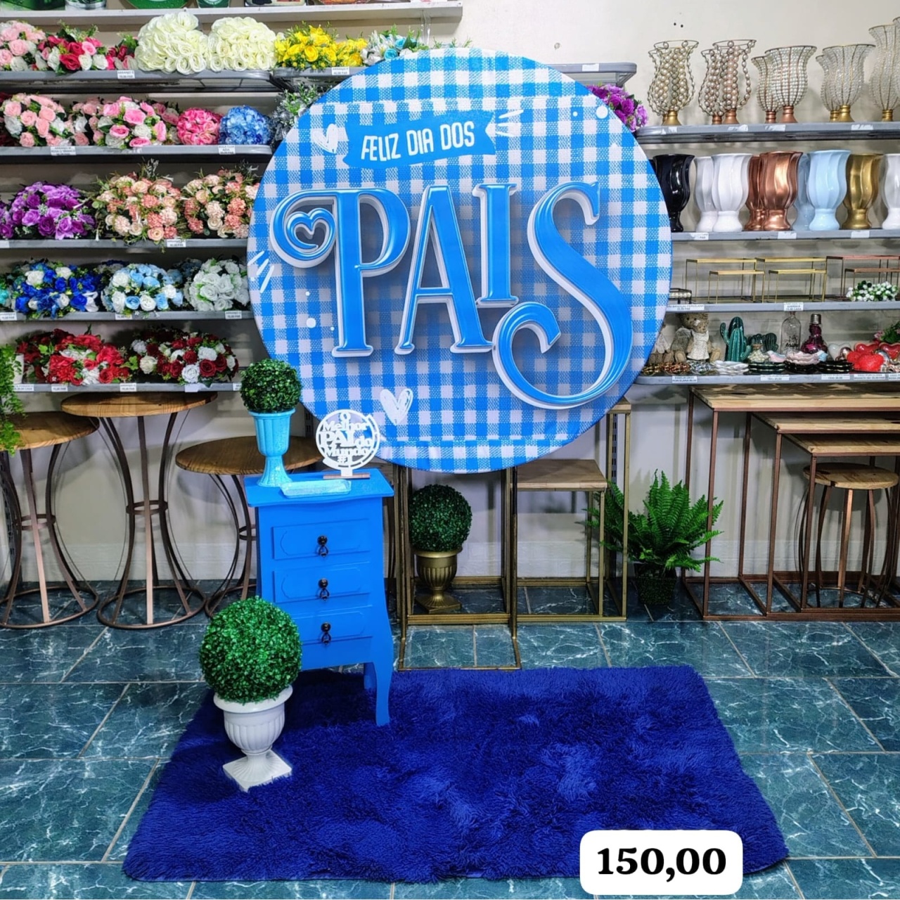 Dia dos Pais Com Aparador Azul * - Bn Decorações 
