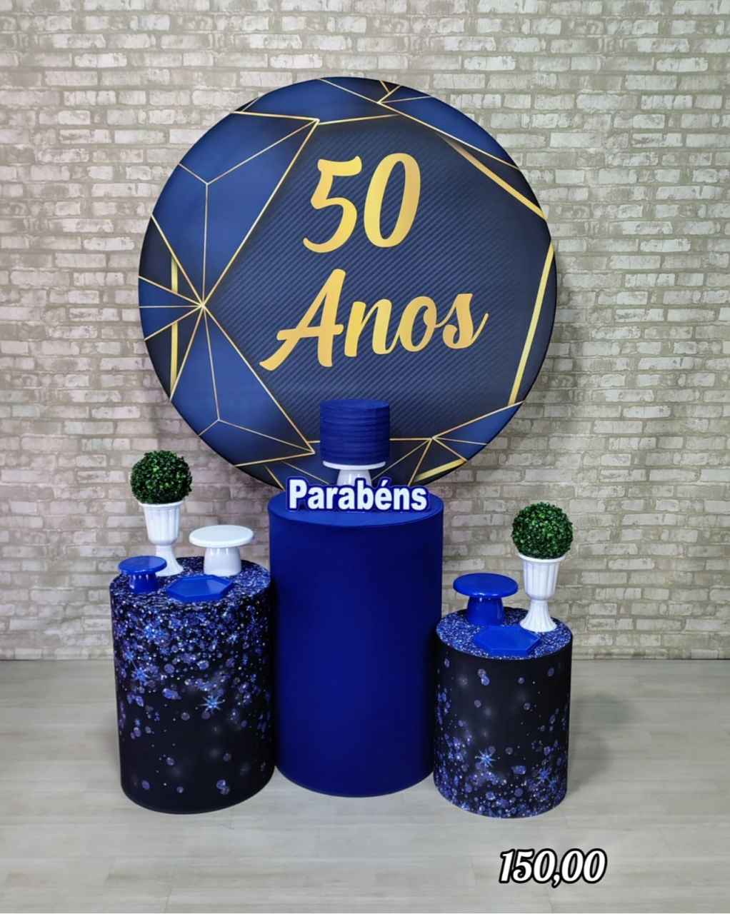 50 Anos Azul Com Branco (Encanto) 1 * - Bn Decorações 