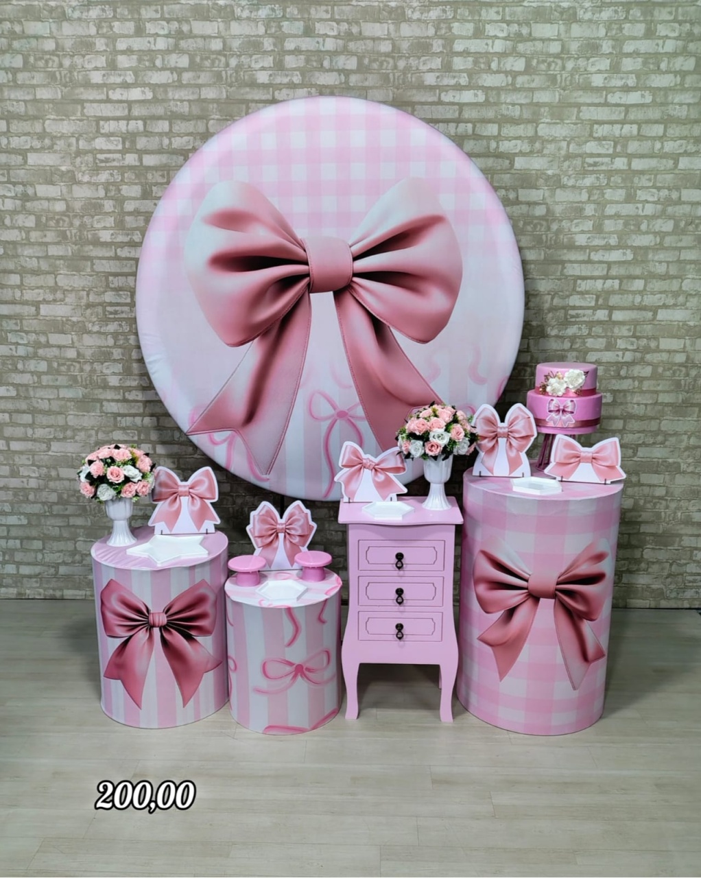 Laço Rosa (Festejar) * - Bn Decorações 