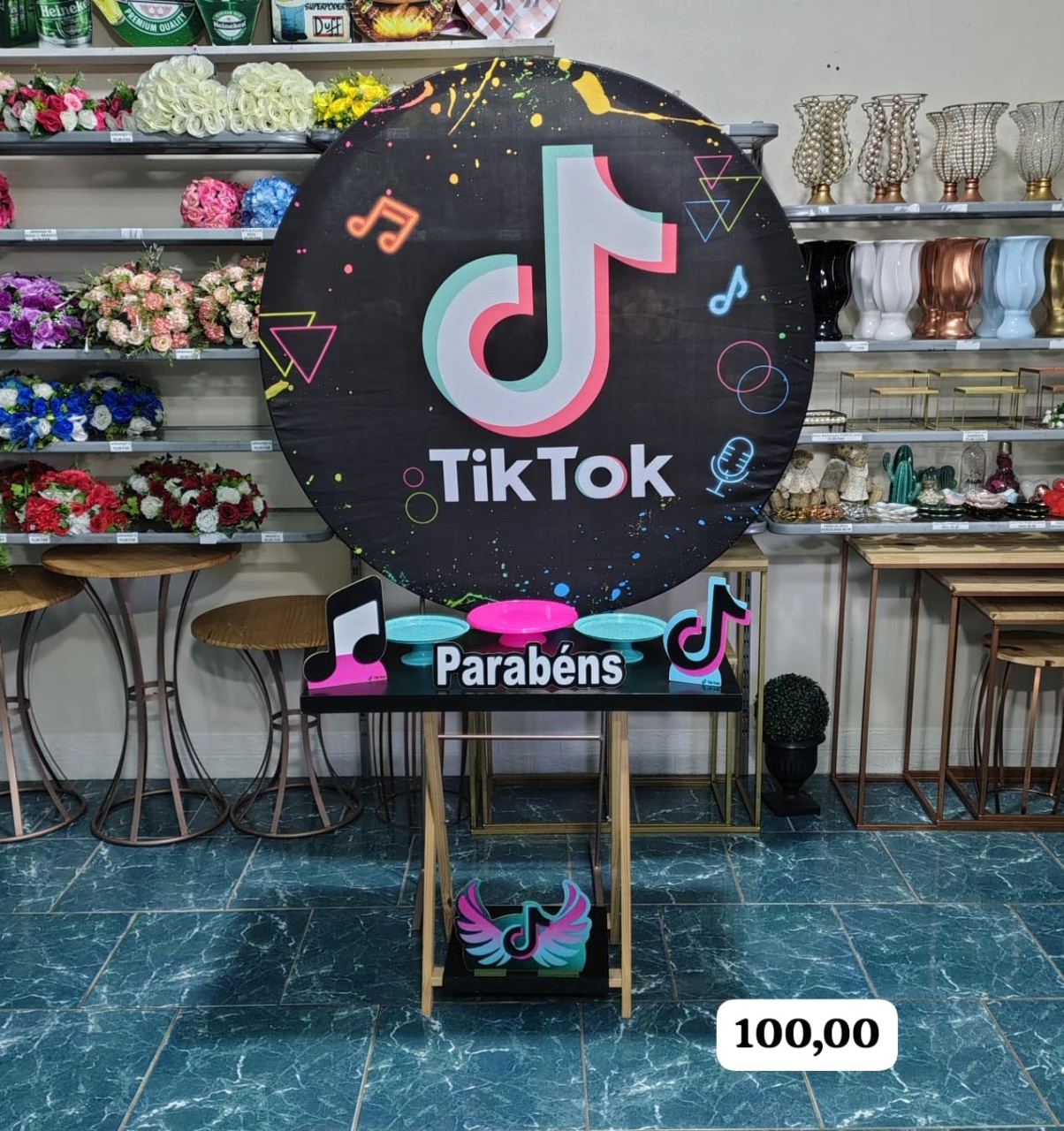 Tik Tok (Promoção Mesa Cavalete) 2 * - Bn Decorações 