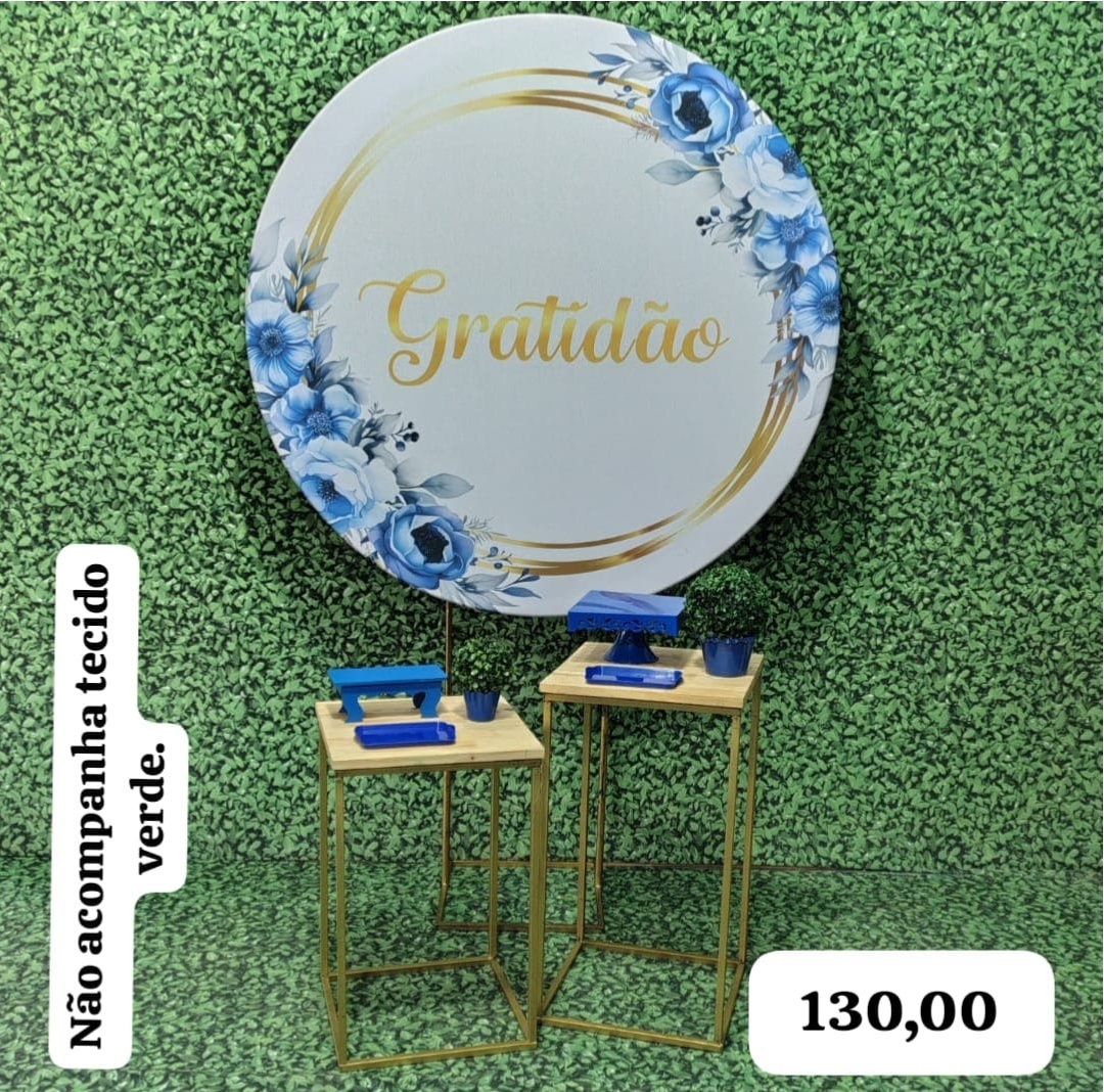 Gratidão Branco Com Azul (Celebre Com 2 Mesas) - Bn Decorações 