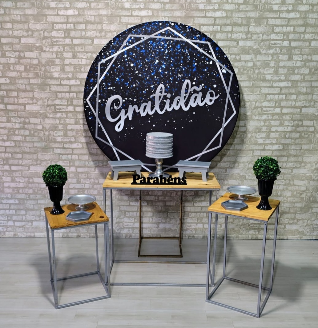 Coleção Essência Lançamento (Painel Gratidão Preto Com Prata) 2 - Bn Decorações 
