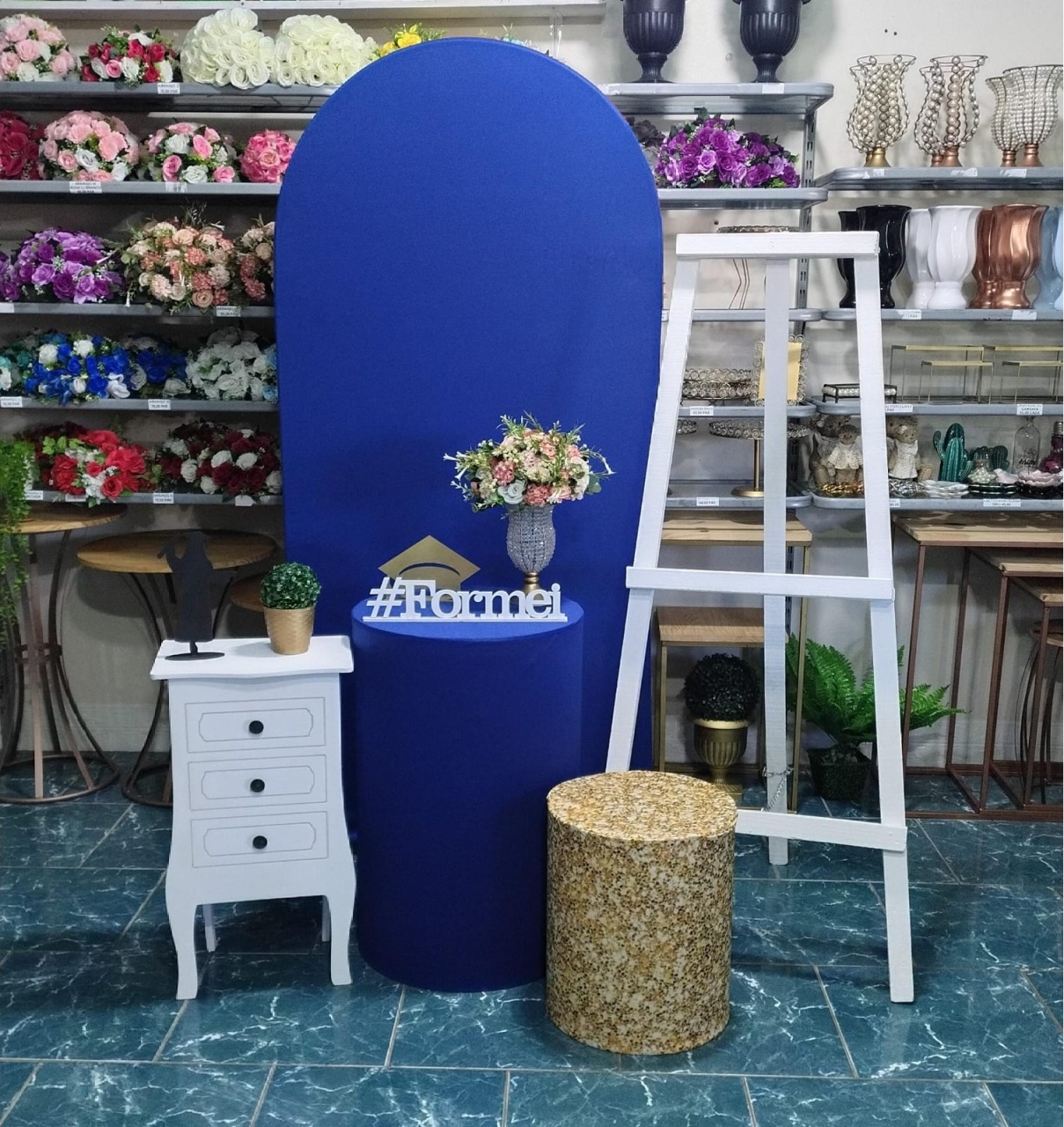 Formatura Painel Roamno Azul (Composição) 2  - Bn Decorações 