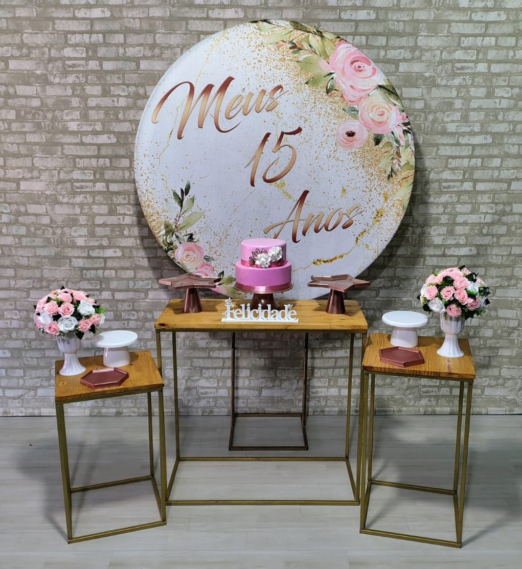 Coleção Essência Lançamento (Painel 15 Anos Rosa) * - Bn Decorações 