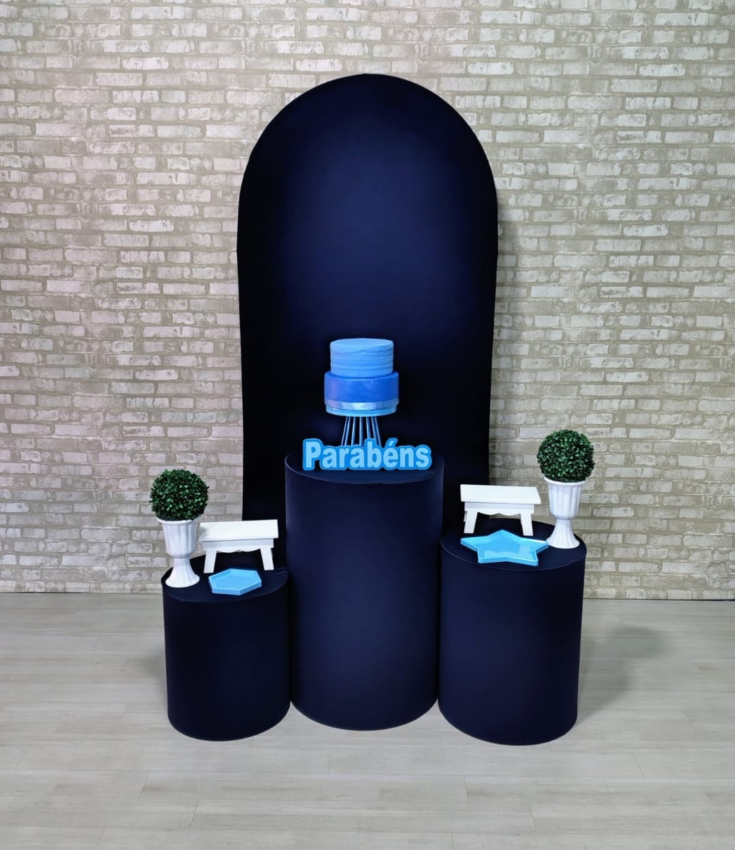 Romano Azul Marinho Com Azul Bebê (Festejar) * - Bn Decorações 