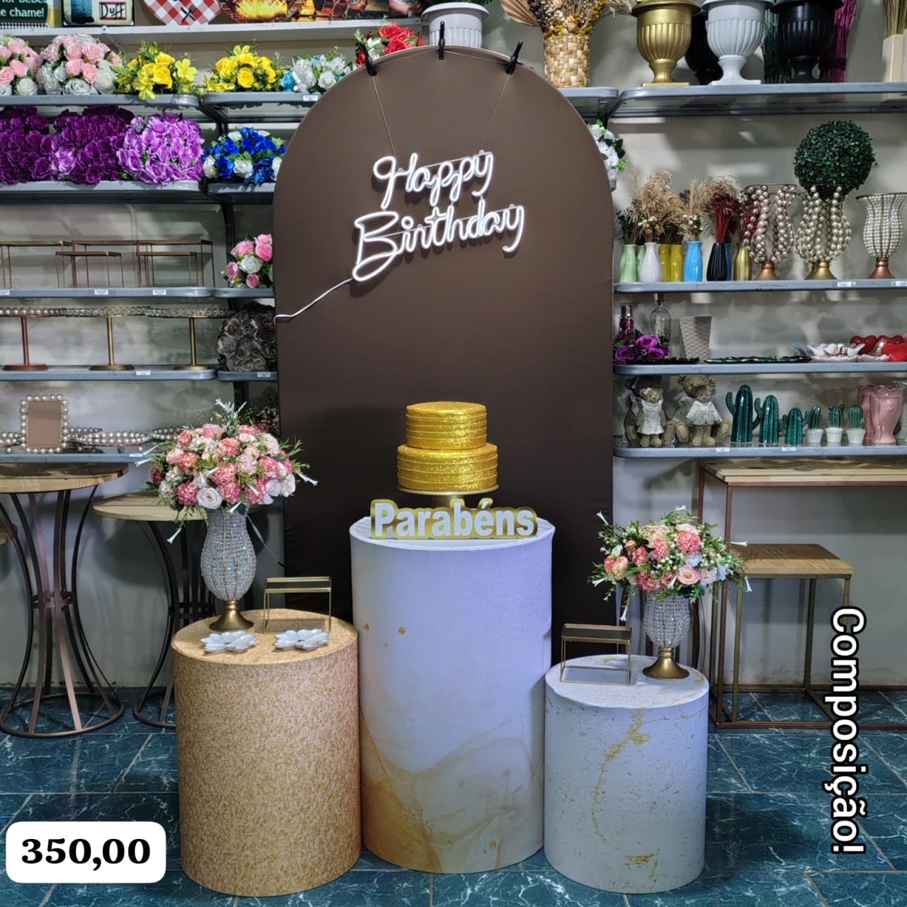 Romano Marrom (Composição) Com Placa de Led * - Bn Decorações 