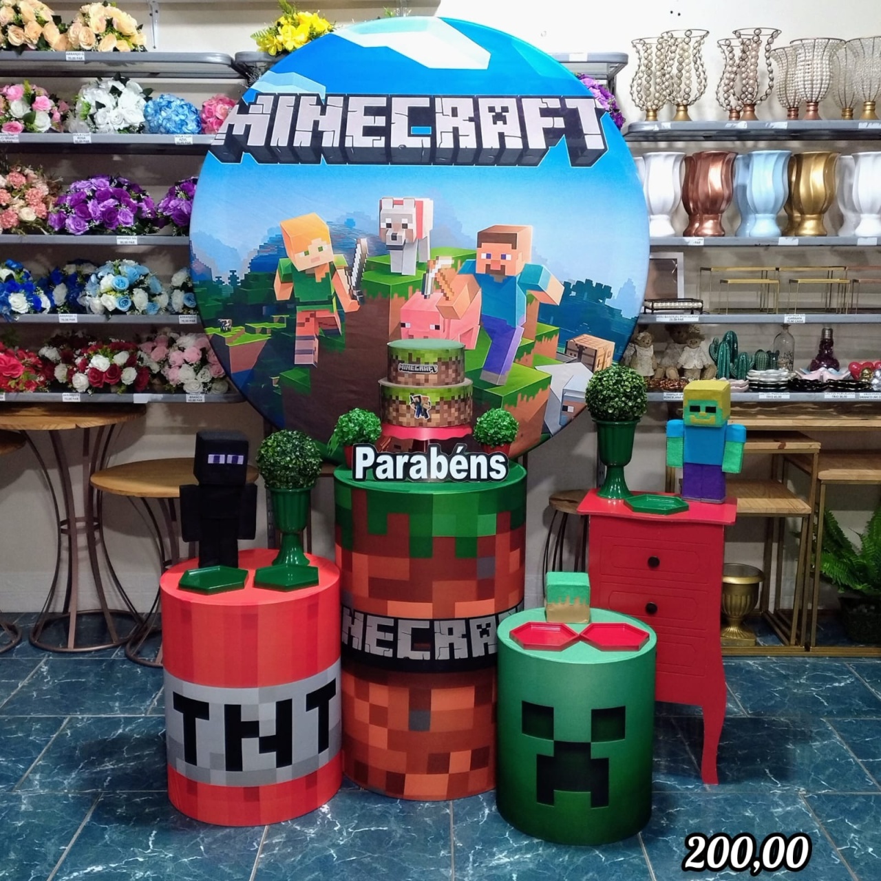 Minecreft (Festejar) 1 * - Bn Decorações 