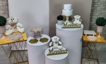 Chá Revelação Bege Com Off White (Composição) * 2 Painéis Romano  - imagem 4