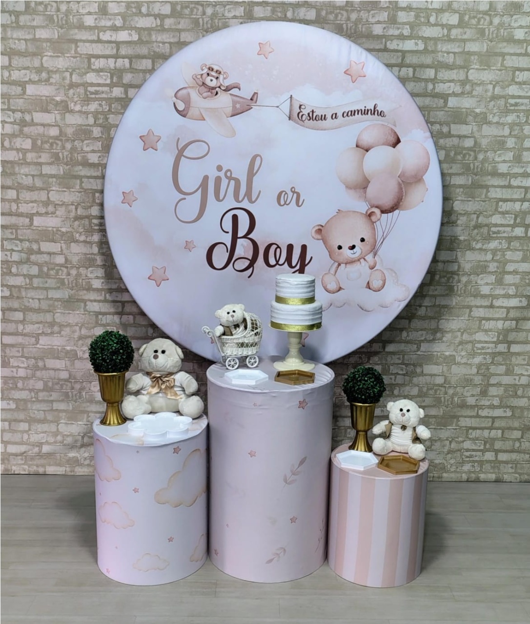 Chá Revelação Bege (Encanto) * - Bn Decorações 