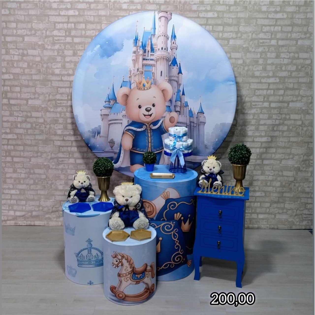  Urso Príncipe Chá de Fralda (Festejar) * - Bn Decorações 