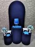 Romano Azul Marinho Com Azul Bebê (Festejar) * Com Flor - imagem 2