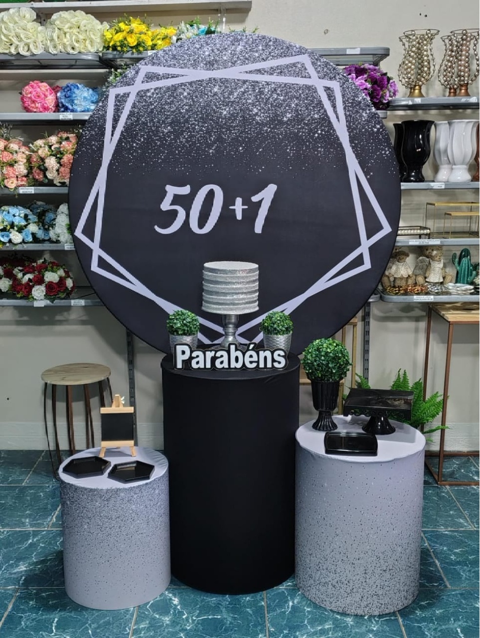 50+1 Preto Com Prata (Encanto) * - Bn Decorações 