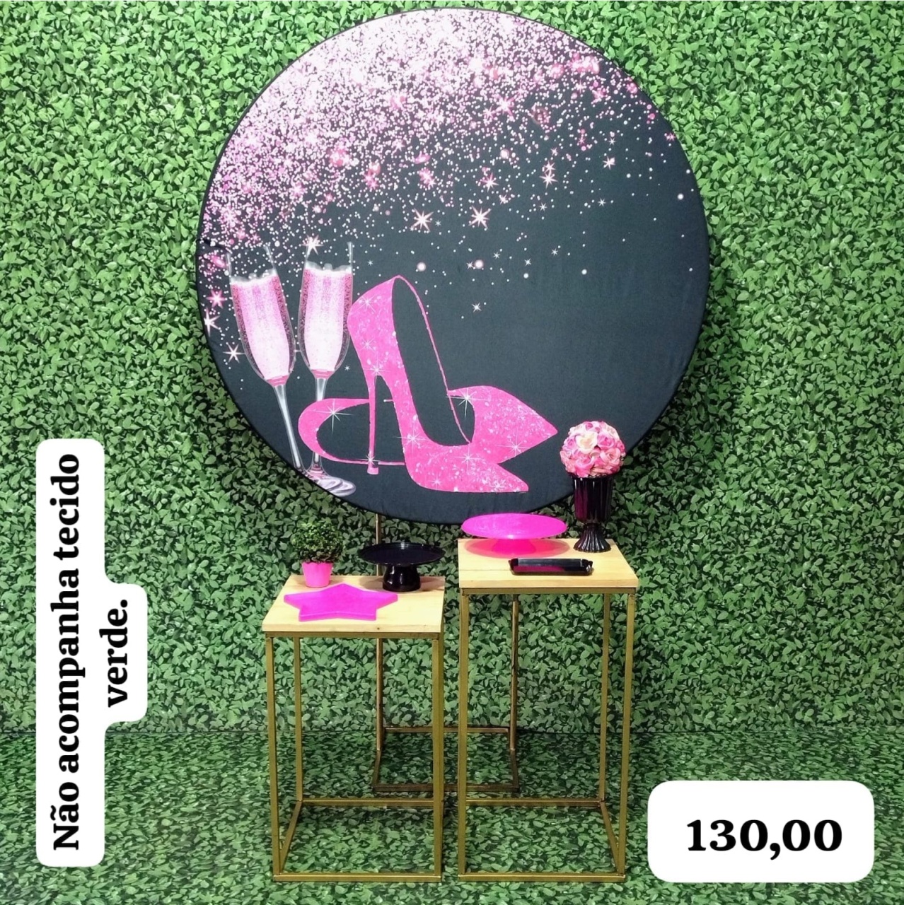 Preto Com Rosa Salto (Celebre Com 2 Mesas) - Bn Decorações 