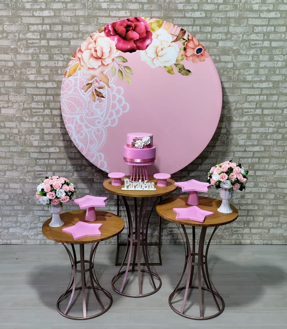 Coleção Essência Lançamento (Painel Rosa Com Renda) * - Bn Decorações 