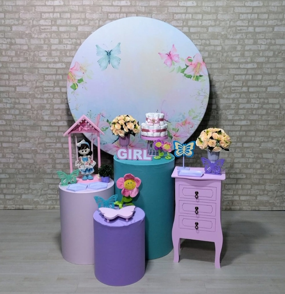 Borboleta Chá de Fralda Menina (Festejar) * - Bn Decorações 