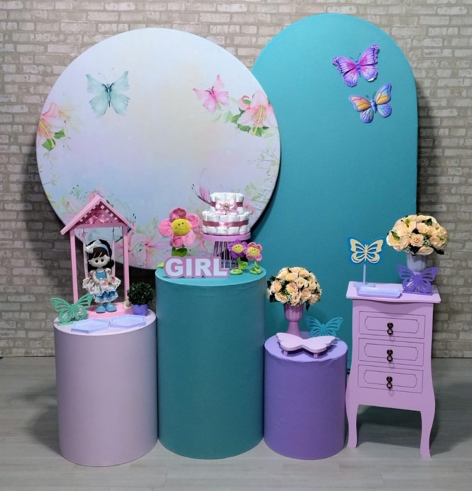 Borboleta Chá de Fralda Menina (Composição) * - Bn Decorações 