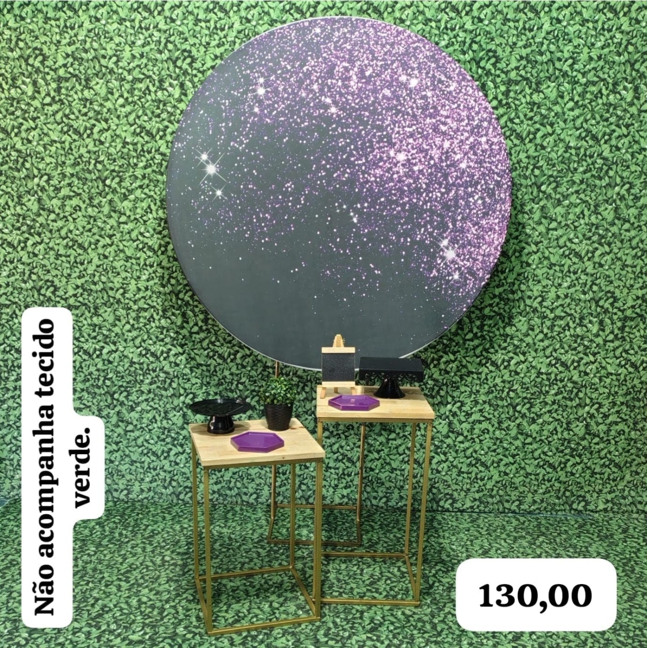 Roxo Com Preto (Celebre Com 2 Mesas) - Bn Decorações 