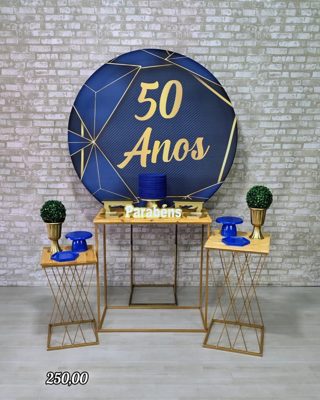Coleção Essência 50 Anos Azul Com Dourado * - Bn Decorações 