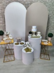 Chá Revelação Bege Com Off White (Composição) * 2 Painéis Romano  - imagem 2