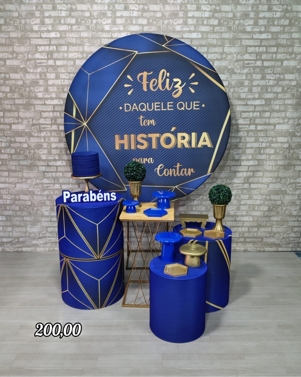 Feliz Daquele Que Tem História Para Contar Azul (Festejar) * - Bn Decorações 